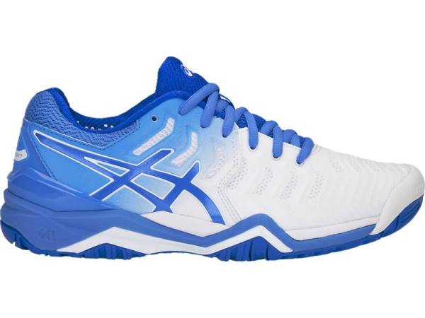 Asics Tennisschoenen Dames, GEL-RESOLUTION Wit/Blauw - Asics Online | B3165479-NI